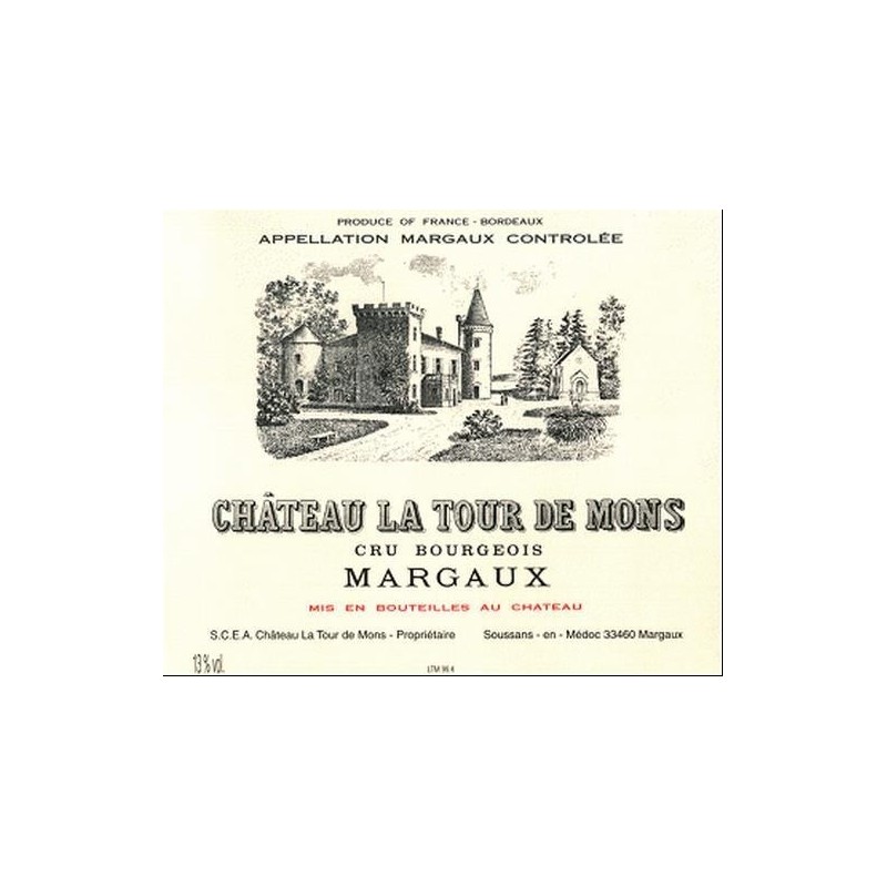 Château la Tour de Mons 1975 en magnum Château la Tour de Mons 1975 en magnum