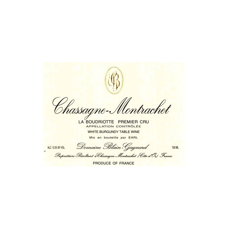 Chassagne Montrachet 1er cru 2013 - La Boudriotte Chassagne Montrachet 1er cru 2013 - La Boudriotte