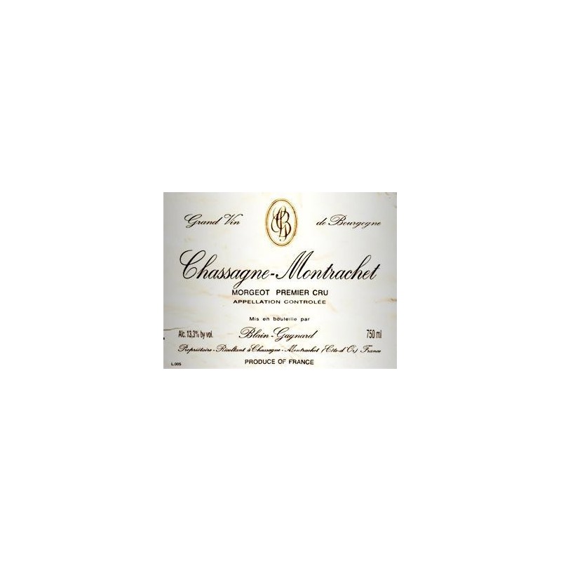 Chassagne Montrachet 1er cru 2013 - Morgeot Chassagne Montrachet 1er cru 2013 - Morgeot
