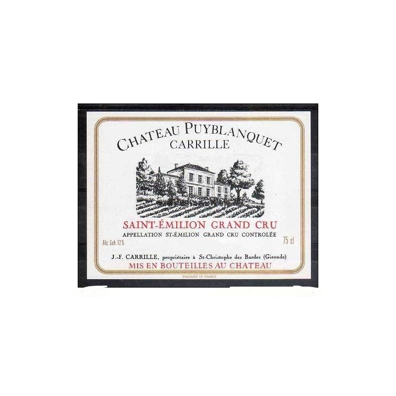 Château Puyblanquet Carrille 1985 Château Puyblanquet Carrille 1985