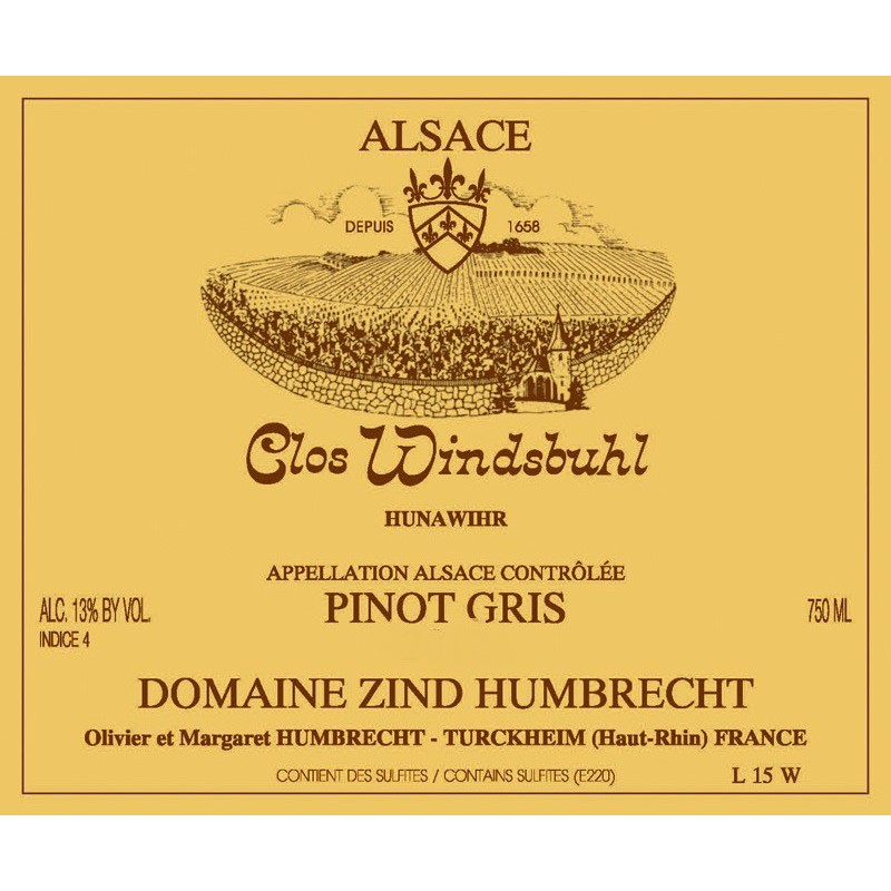 Pinot Gris - Clos Windsbuhl 2012 - Zind-Humbrecht Pinot Gris - Clos Windsbuhl 2012 - Zind-Humbrecht