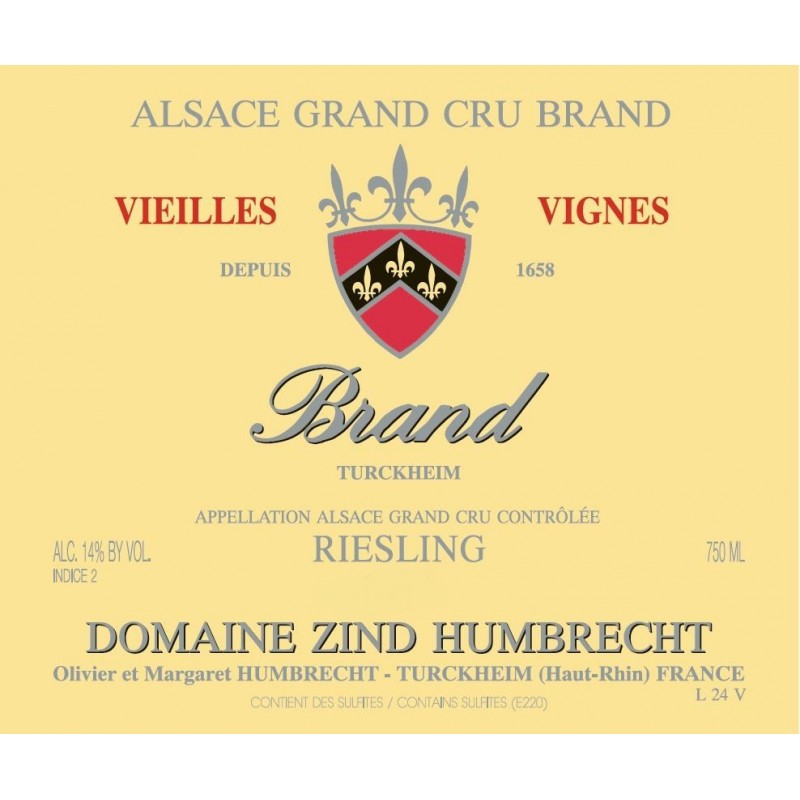 Riesling Brand Grand Cru - Vieilles Vignes 2011 - Zind-Humbrecht Riesling Brand Grand Cru - Vieilles Vignes 2011 - Zind-Humbrecht