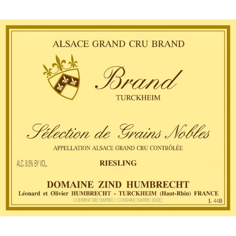 Riesling Brand GC - Sélection de Grains Nobles 2008 (demi-bouteille) Riesling Brand GC - Sélection de Grains Nobles 2008 (demi-bouteille)