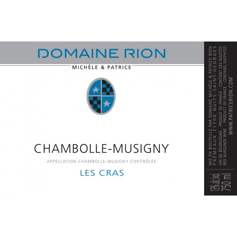 Chambolle-Musigny Les Cras 2014 - Patrice Rion Chambolle-Musigny Les Cras 2014 - Patrice Rion