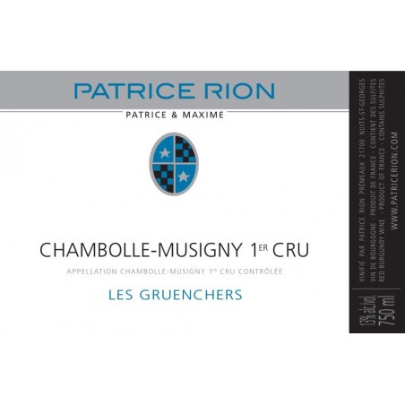 Chambolle-Musigny  1er Cru " Les Gruenchers " 2011 - Patrice Rion