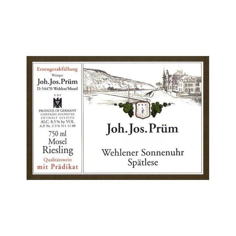 Joh Jos Prum Wehlener Sonnenuhr Riesling Spätlese 2012 Joh Jos Prum Wehlener Sonnenuhr Riesling Spätlese 2012