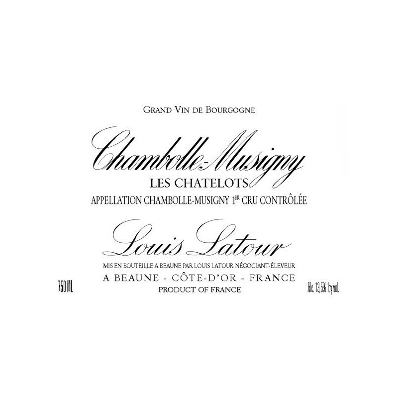 Chambolle Musigny 1er cru 2011 - Les Chatelots - Louis Latour Chambolle Musigny 1er cru 2011 - Les Chatelots - Louis Latour