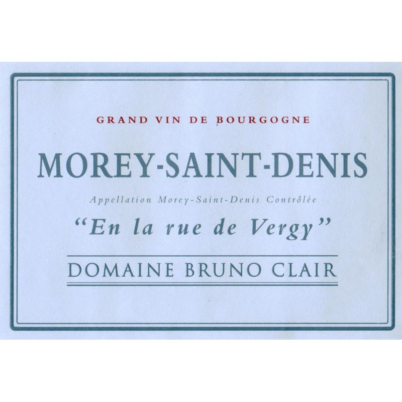 Morey St Denis 2014 Blanc - En la rue de Vergy - Bruno Clair Morey St Denis 2014 Blanc - En la rue de Vergy - Bruno Clair