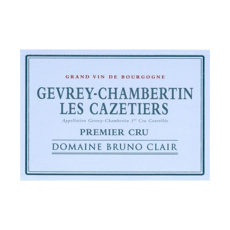 Gevrey Chambertin 1er Cru 2014 Les Cazetiers - Bruno Clair Gevrey Chambertin 1er Cru 2014 Les Cazetiers - Bruno Clair