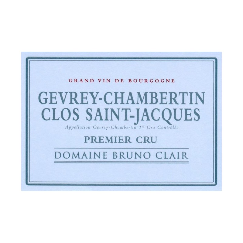 Gevrey Chambertin 1er Cru 2014 Clos St Jacques - Bruno Clair Gevrey Chambertin 1er Cru 2014 Clos St Jacques - Bruno Clair