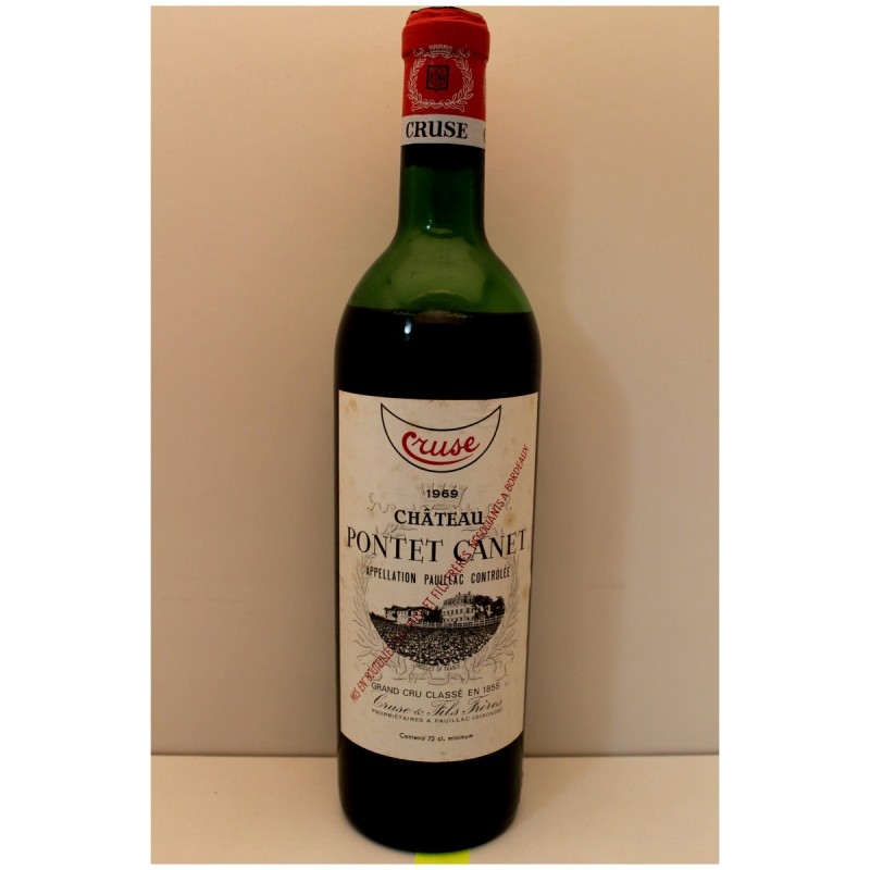Pontet Château Pontet Canet 1969 Pauillac - 5ème Grand Cru Classé Prix