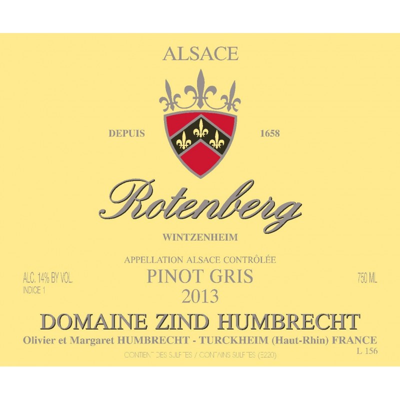 Pinot Gris Rotenberg 2013 - Zind-Humbrecht Pinot Gris Rotenberg 2013 - Zind-Humbrecht
