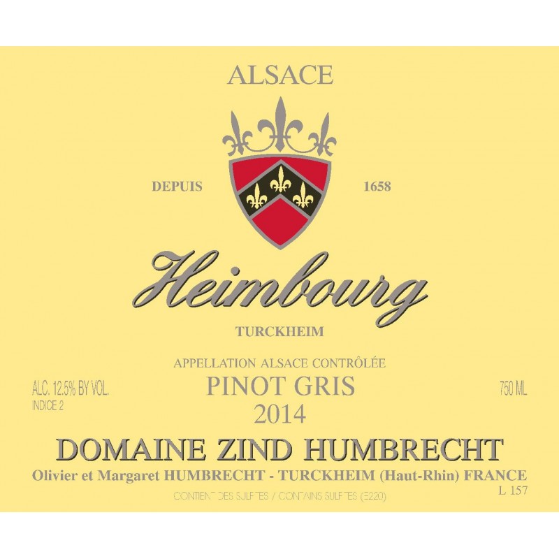 Pinot Gris Heimbourg 2014 - Zind-Humbrecht Pinot Gris Heimbourg 2014 - Zind-Humbrecht