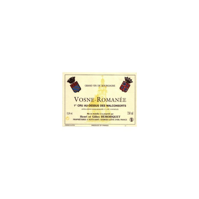 Vosne Romanée 1er Cru Au-dessus des Malconsorts - Remoriquet Vosne Romanée 1er Cru Au-dessus des Malconsorts - Remoriquet