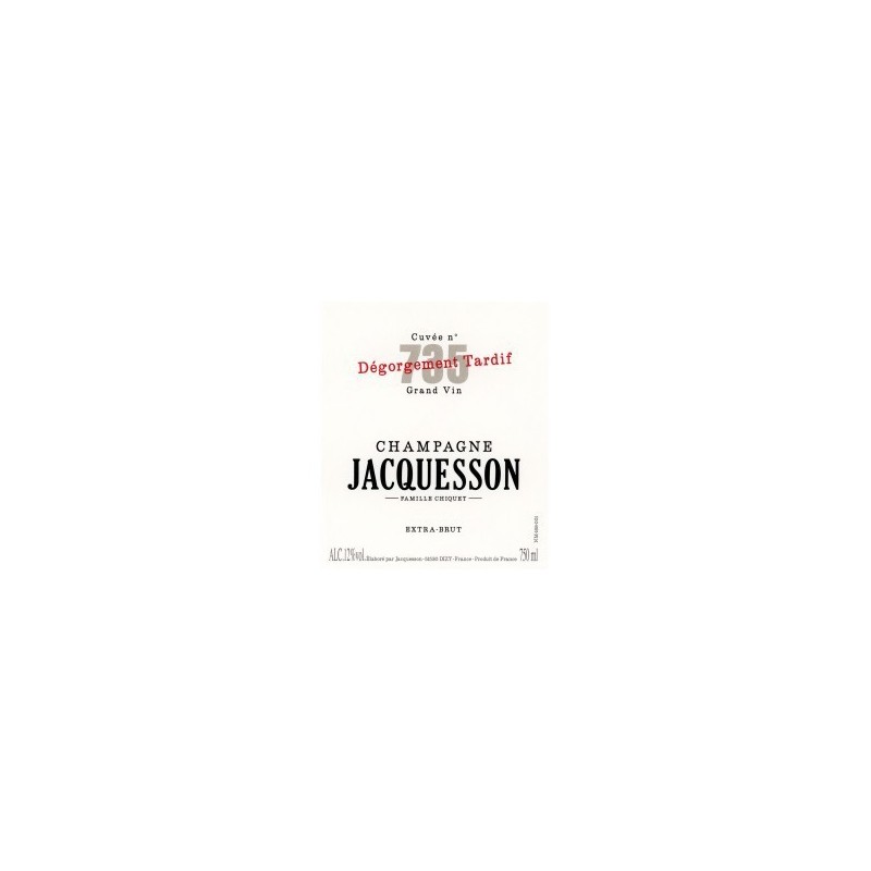 Champagne Jacquesson n° 735 à Dégorgement Tardif Champagne Jacquesson n° 735 à Dégorgement Tardif
