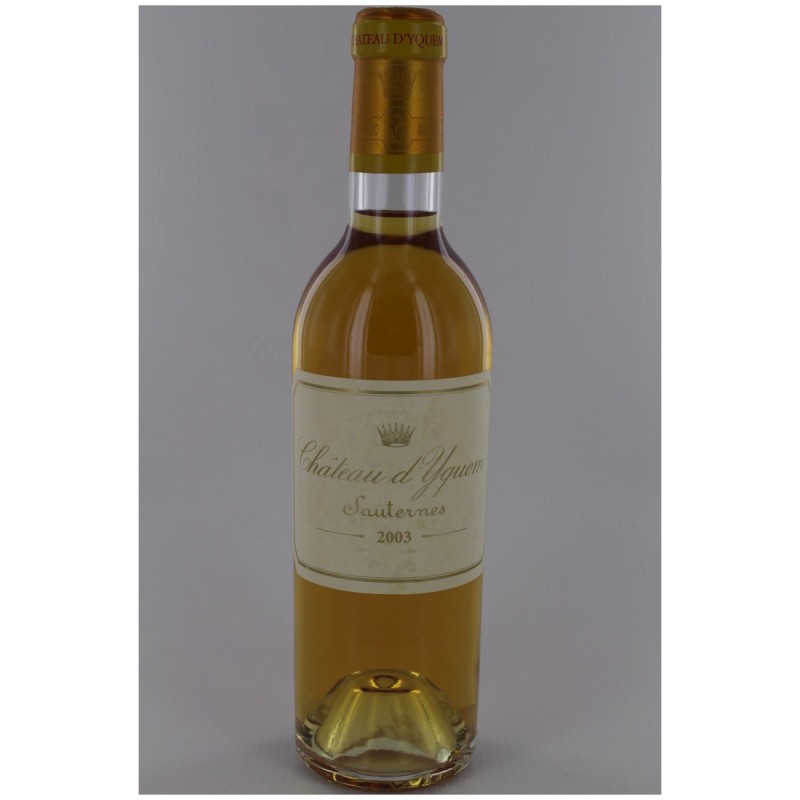 Chateau Yquem Prix Le Plus Cher Château d'Yquem 2003 en demi-bouteille 1er Cru Supérieur Classé de