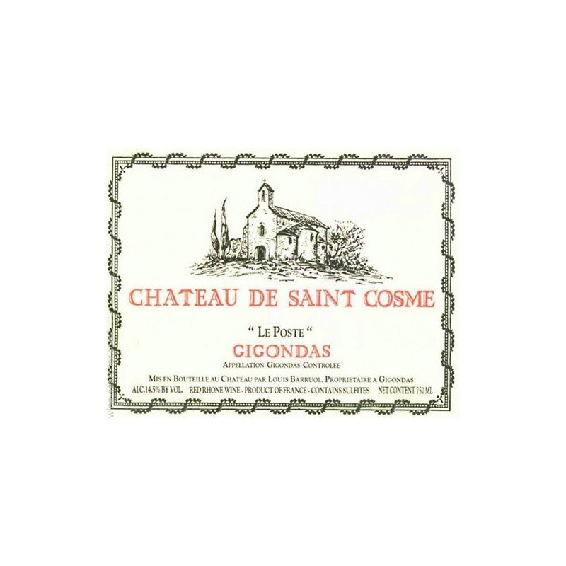Gigondas 2015 " Le Poste " - Chateau de St Cosme Gigondas 2015 " Le Poste " - Chateau de St Cosme