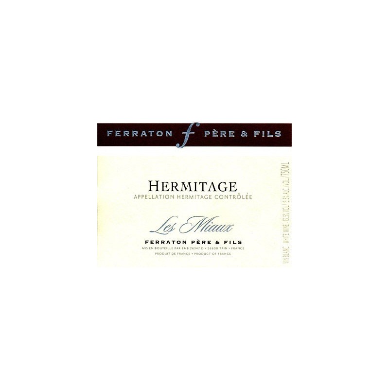 Hermitage blanc 2015 " Les Miaux " - Ferraton Pere & Fils Hermitage blanc 2015 " Les Miaux " - Ferraton Pere & Fils