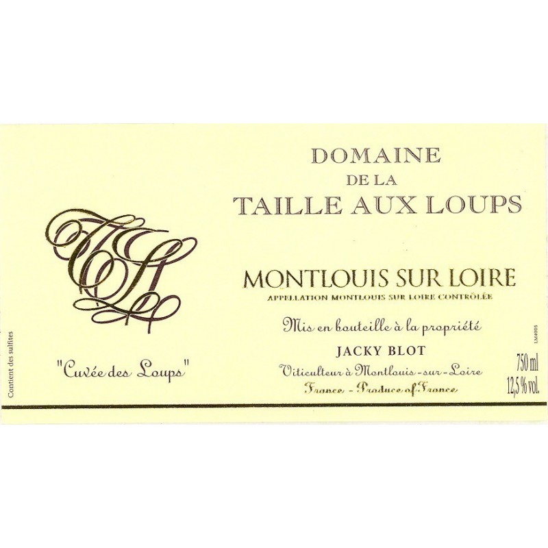Cuvée des Loups 2015 Montlouis - Domaine de la taille aux loups - Jacky Blot Cuvée des Loups 2015 Montlouis - Domaine de la taille aux loups - Jacky Blot