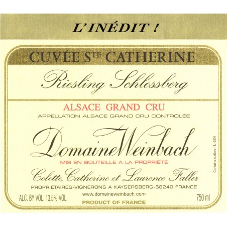Riesling Schlossberg Cuvée Sainte Catherine L'Inédit 2015 - Domaine Weinbach