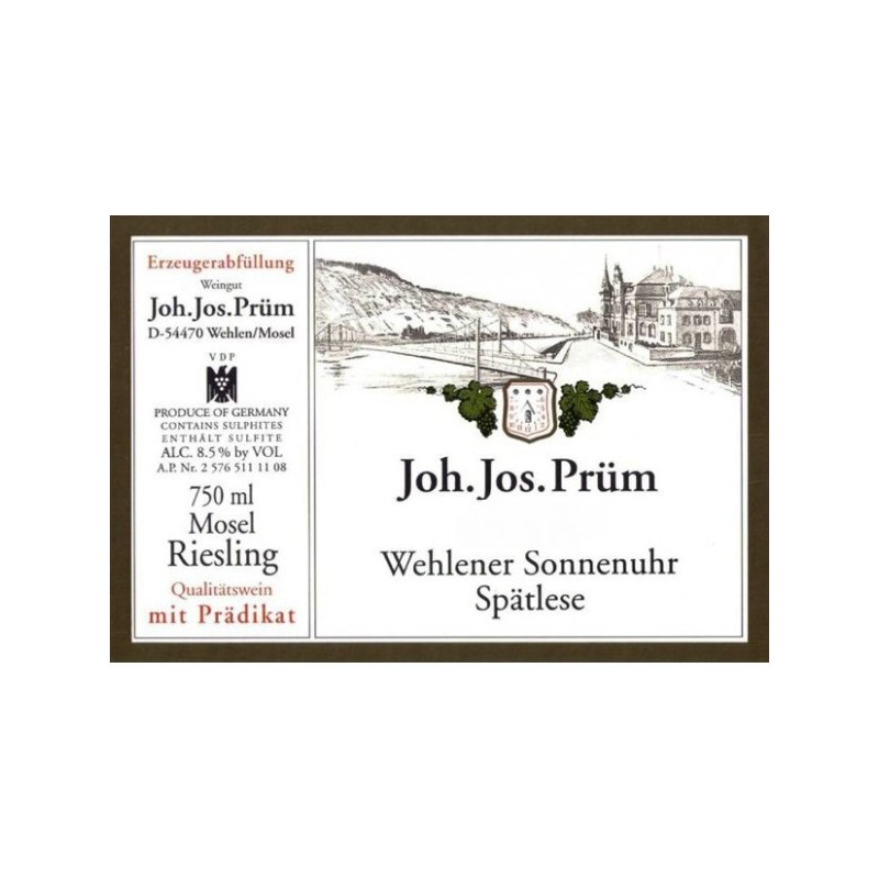 Joh Jos Prum - Wehlener Sonnenuhr Riesling Spätlese 2015 Joh Jos Prum - Wehlener Sonnenuhr Riesling Spätlese 2015