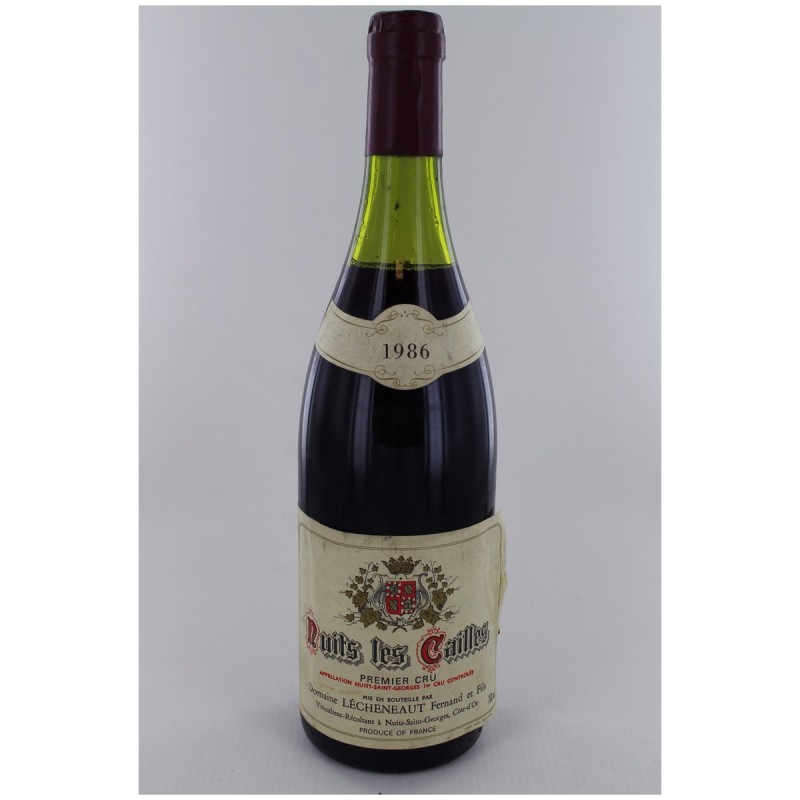 Nuits St Georges 1er Cru 1986 - Les Cailles - Domaine Lecheneaut Nuits St Georges 1er Cru 1986 - Les Cailles - Domaine Lecheneaut