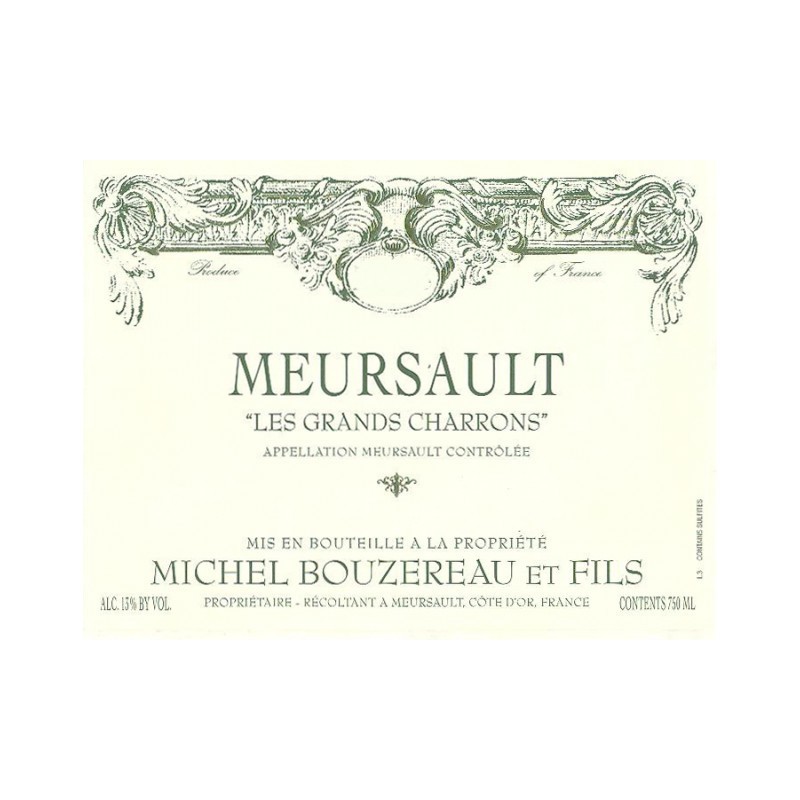 Meursault 2016 "Les Grands Charrons" - Michel Bouzereau Meursault 2016 "Les Grands Charrons" - Michel Bouzereau