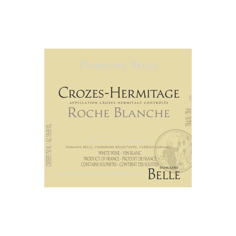 Crozes-Hermitage Blanc 2016 Roche Blanche - Domaine Belle Crozes-Hermitage Blanc 2016 Roche Blanche - Domaine Belle