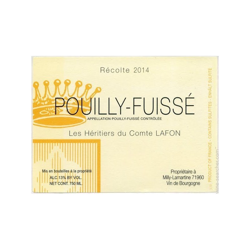 Pouilly Fuissé 2015 - Les Héritiers du Comte Lafon Pouilly Fuissé 2015 - Les Héritiers du Comte Lafon