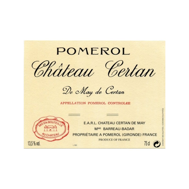 Chateau Certan de May de Certan 1983 Chateau Certan de May de Certan 1983