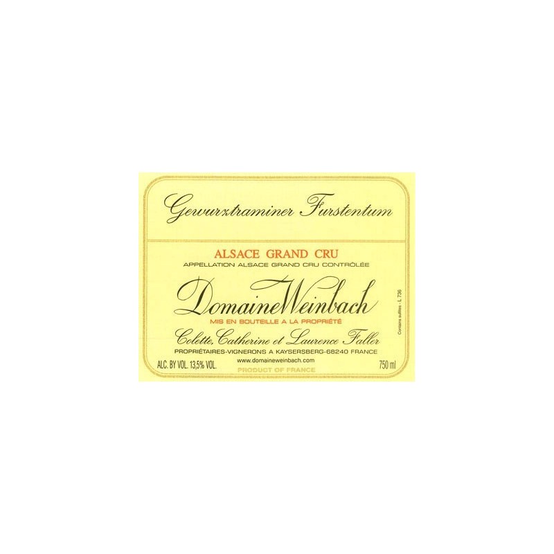 Gewürztraminer Fürstentum 2017 - Domaine Weinbach Gewürztraminer Fürstentum 2017 - Domaine Weinbach