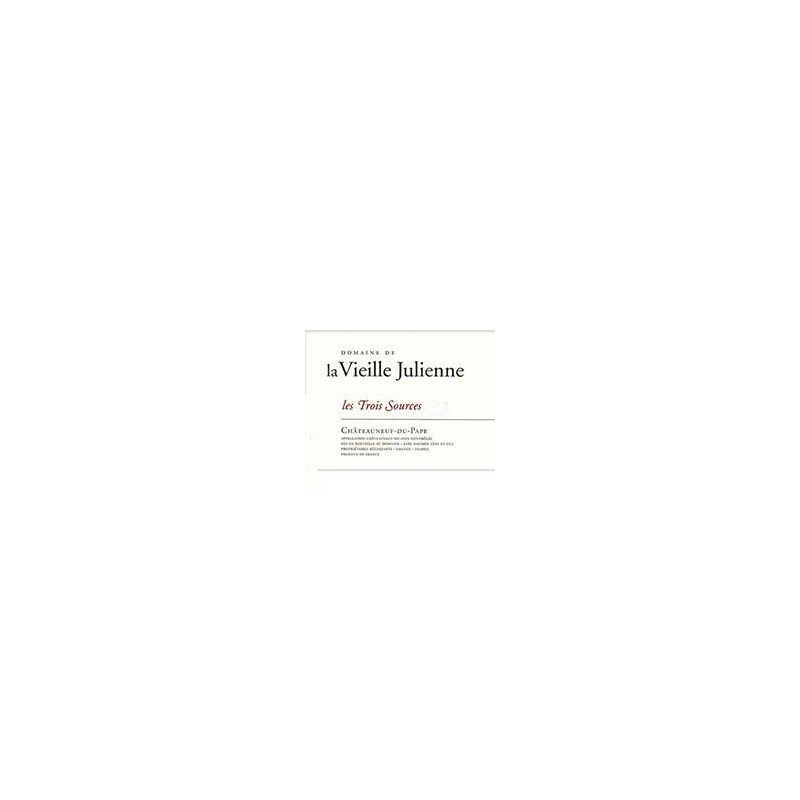 Chateauneuf du Pape 2015 Les Trois Sources - Domaine de la Vieille Julienne Chateauneuf du Pape 2015 Les Trois Sources - Domaine de la Vieille Julienne