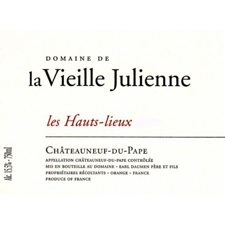 Chateauneuf du Pape 2015 Les Hauts Lieux - Domaine de la Vieille Julienne