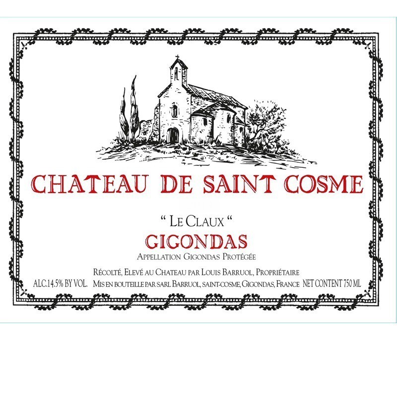 Gigondas 2016 " Le Claux " - Chateau de St Cosme Gigondas 2016 " Le Claux " - Chateau de St Cosme