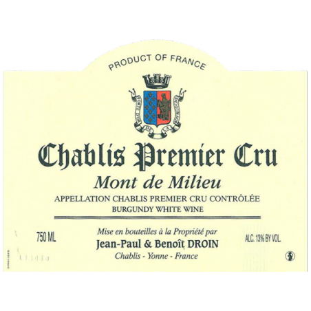 Chablis 1er Cru Mont de Milieu - Jean-Paul and Benoit Droin