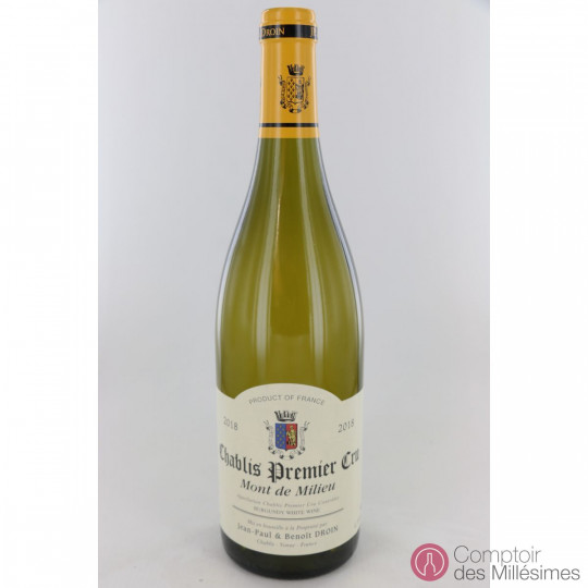 Chablis 1er Cru 2018 Mont de Milieu - Jean-Paul et Benoit Droin Chablis 1er Cru 2018 Mont de Milieu - Jean-Paul et Benoit Droin