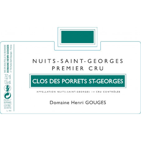 Nuits St Georges 1er cru Clos des Porrets St Georges - Henri Gouges