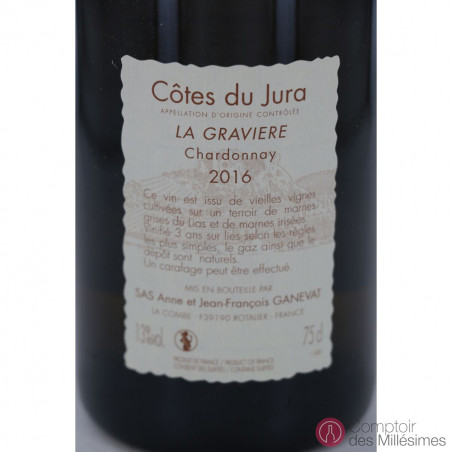 Côtes du Jura La Gravière 2016 - Ganevat Côtes du Jura La Gravière 2016 - Ganevat