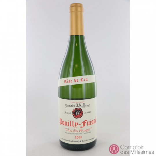 Pouilly Fuissé 2018 Clos des Prouges - Tête de Cru - Domaine Ferret Pouilly Fuissé 2018 Clos des Prouges - Tête de Cru - Domaine Ferret