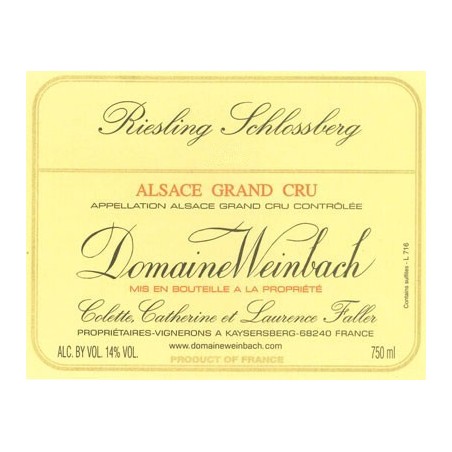 Riesling Schlossberg 2016 - Domaine Weinbach