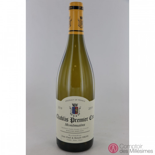Chablis 1er Cru 2019 Montmains - Jean-Paul et Benoit Droin Chablis 1er Cru 2019 Montmains - Jean-Paul et Benoit Droin