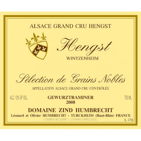 Gewurztraminer Hengst Grand Cru SGN demi-bouteille - Zind-Humbrecht