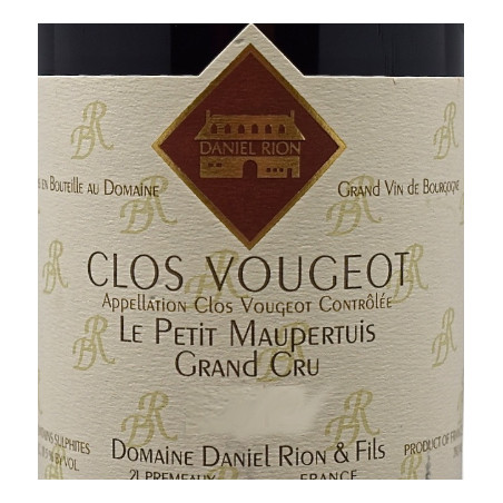 Clos Vougeot Grand Cru  Le Petit Mauperthuis, étiquette Daniel Rion