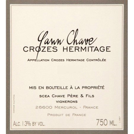 Crozes-Hermitage 2016 - Yann Chave