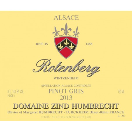 Pinot Gris Rotenberg 2013 - Zind-Humbrecht