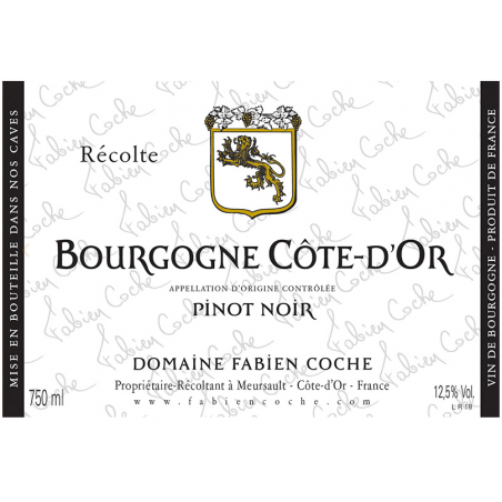 Bourgogne Pinot Noir Côte d'Or - Fabien Coche