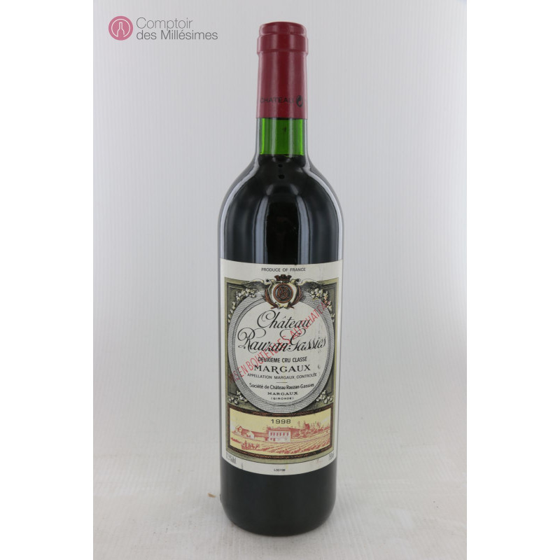 Château Rauzan Gassies 1998 Margaux - 2ème Grand Cru Classé Prix