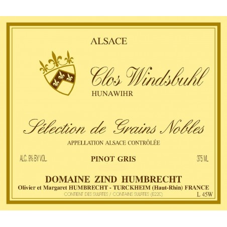 Pinot Gris Clos Windsbuhl 2009 - Selection of noble grapes (half bottle)