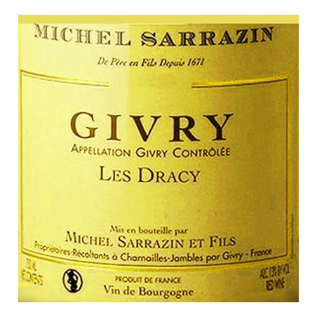 Givry Blanc Dracy Michel Sarrazin et Fils Comptoir des Millésimes