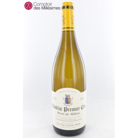 Chablis 1er Cru 2022 Mont de Milieu - Jean-Paul et Benoit Droin